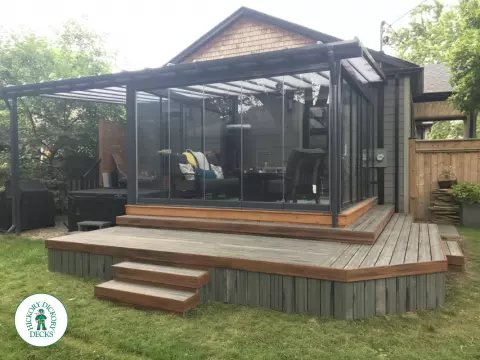 sunroom with armadillo deck
