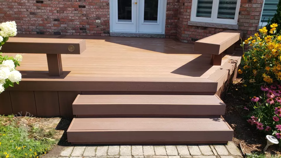 Fiberon deck with benches in Lambton County