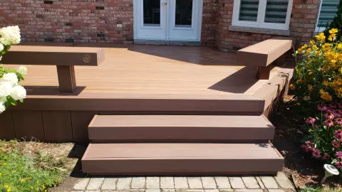 Fiberon deck with benches in Lambton County
