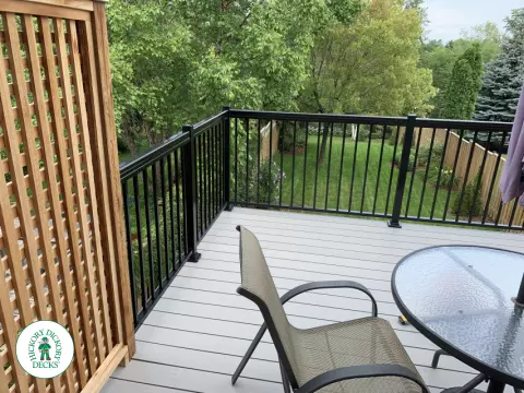 Clubhouse high deck with aluminum railing in Mississauga