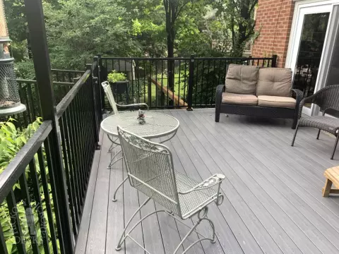 Clubhouse Elevated Deck with Stairs and Aluminum Railing in Mississauga