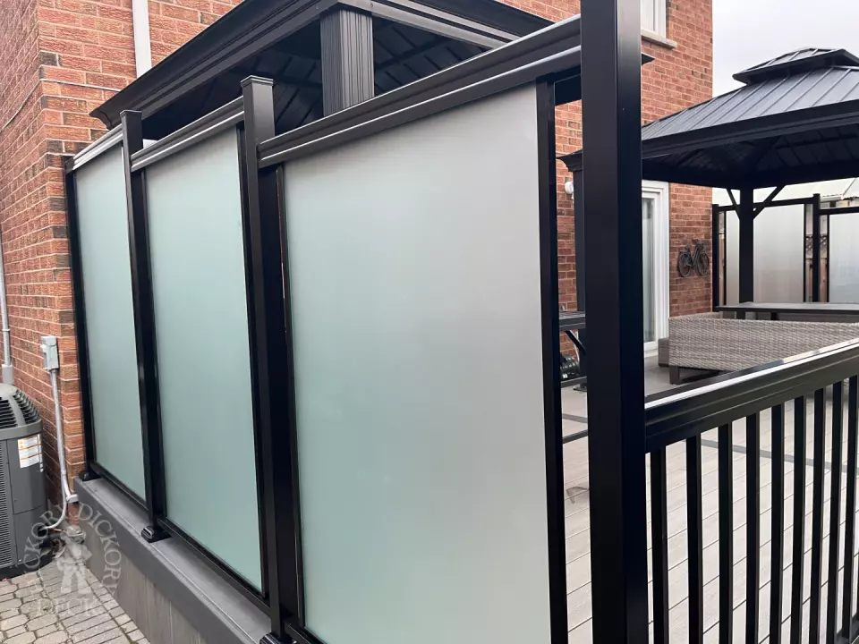 Clubhouse deck with privacy in Mississauga