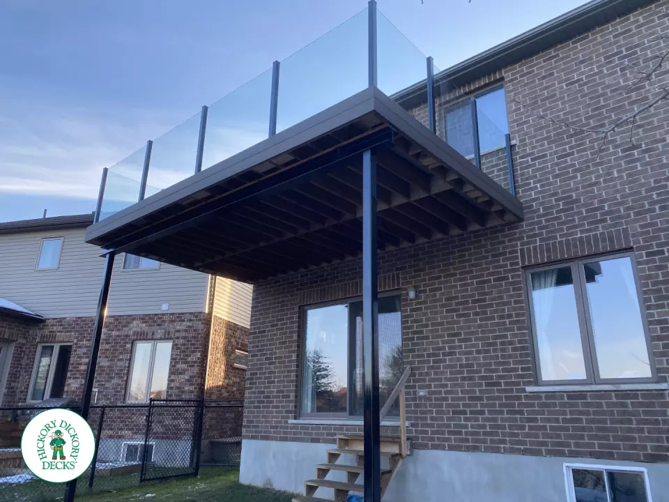 Fiberon deck with glass rail in Cambridge Ontario Fiberon deck with glass rail in Cambridge Ontario