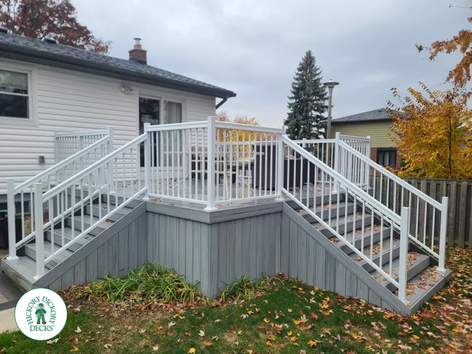 Trex deck with stairs in Brampton
