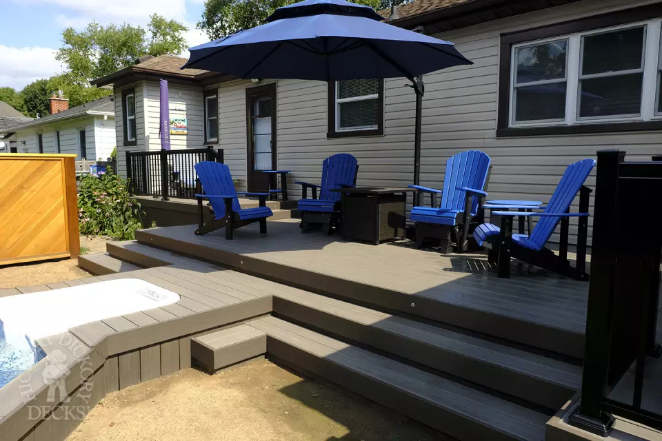 Brown composite pool deck Brown composite pool deck