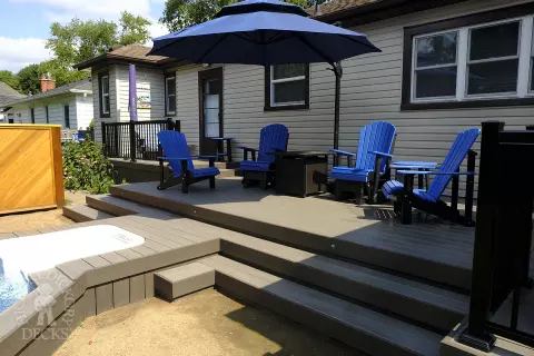 Brown composite pool deck Brown composite pool deck