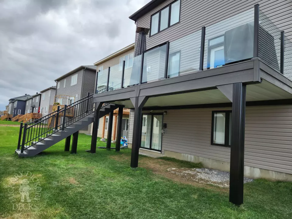 Clubhouse High Deck with Stairs and Lights in Ottawa