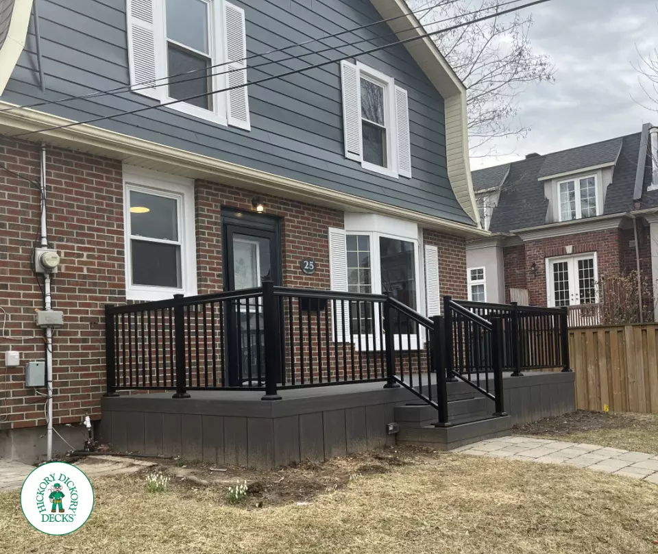 Fiberon Porch with Aluminum Railings in MIssissauga