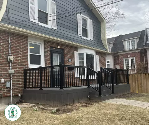 Fiberon Porch with Aluminum Railings in MIssissauga