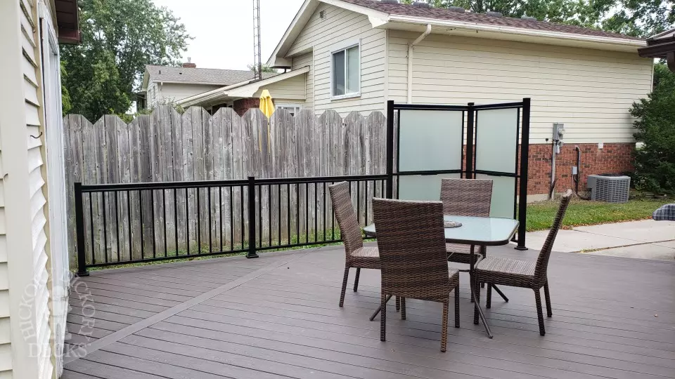 Clubhouse deck with privacy screen and lights in Petrolia Clubhouse deck with privacy screen and lights in Petrolia