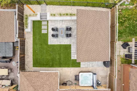 Custom cedar roof with outdoor kitchen and a cedar ceiling.