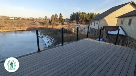 Fiberon deck with glass rail in Cambridge Ontario Fiberon deck with glass rail in Cambridge Ontario