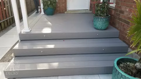 Back Door Fiberon Porch with Stair Lights in Hamilton Mountain