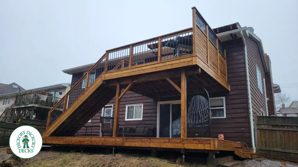 Pressure treated 2-level deck in Dartmouth