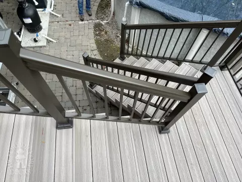 Fiberon Pool Deck with Glass Rail in Newmarket