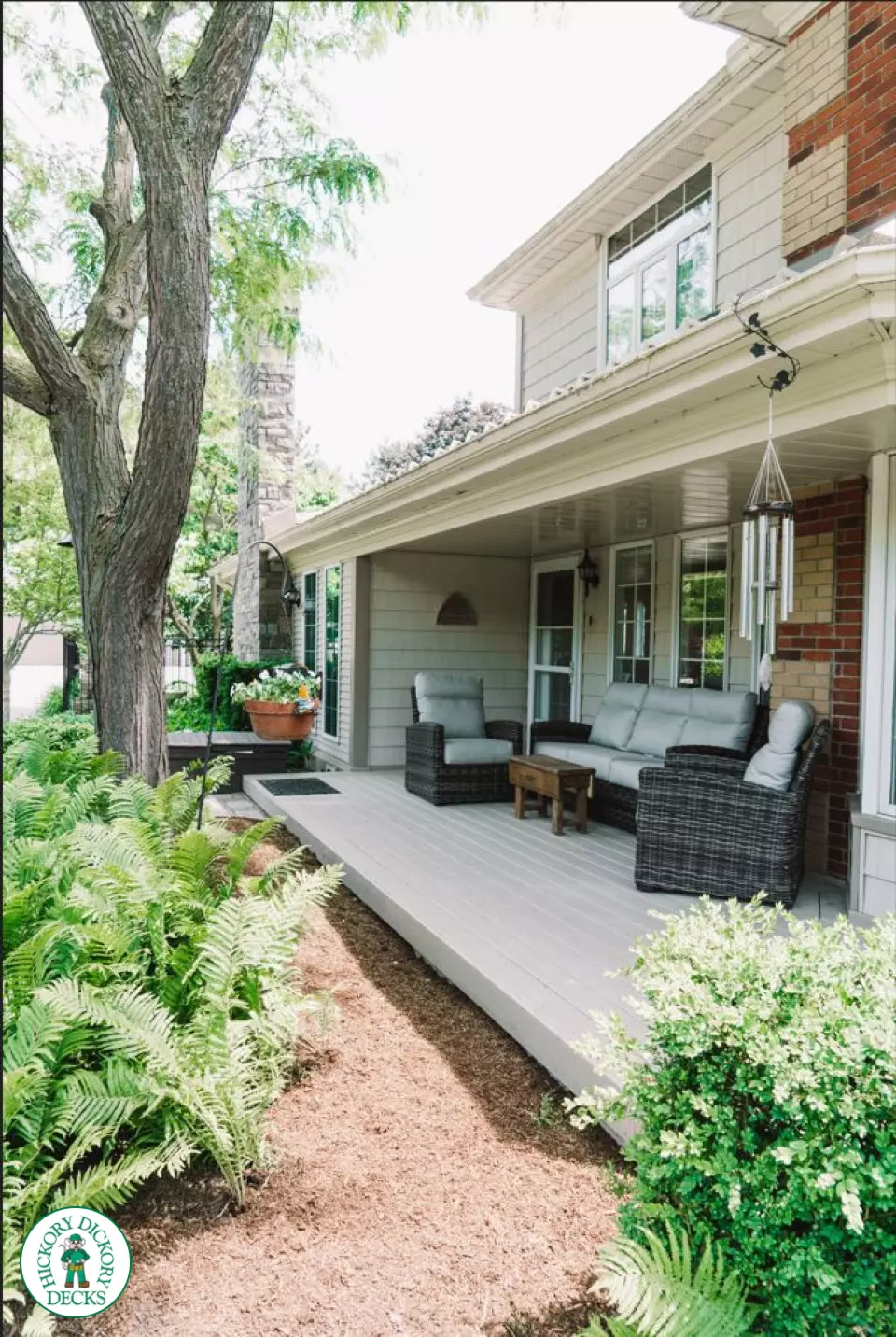 Composite porch in grey shade