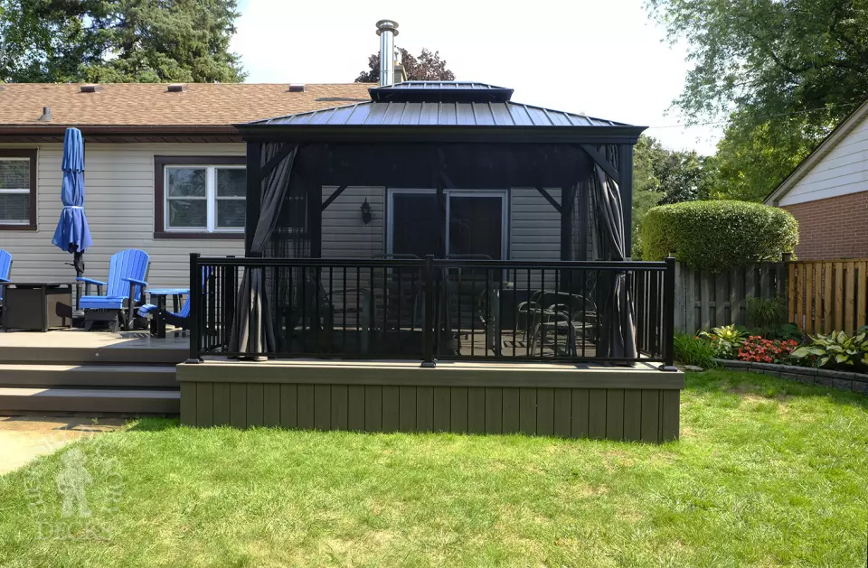 Brown composite pool deck Brown composite pool deck