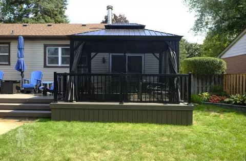 Brown composite pool deck Brown composite pool deck