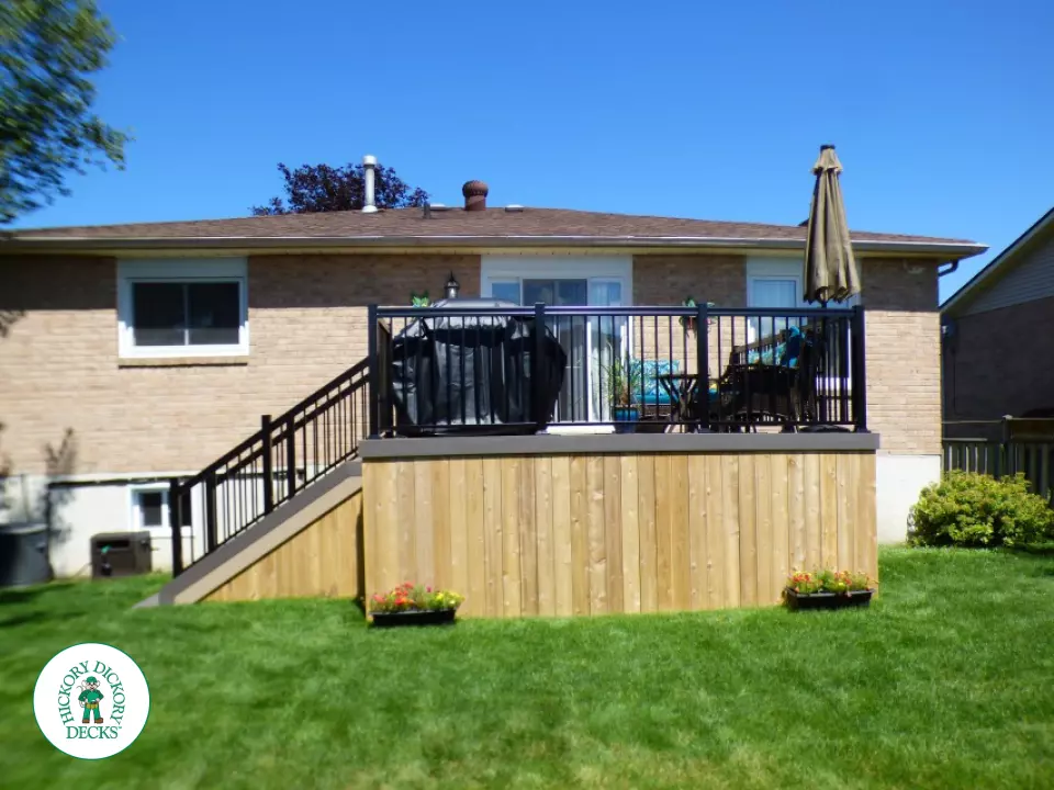 Azek deck with aluminum railings in Innisfil