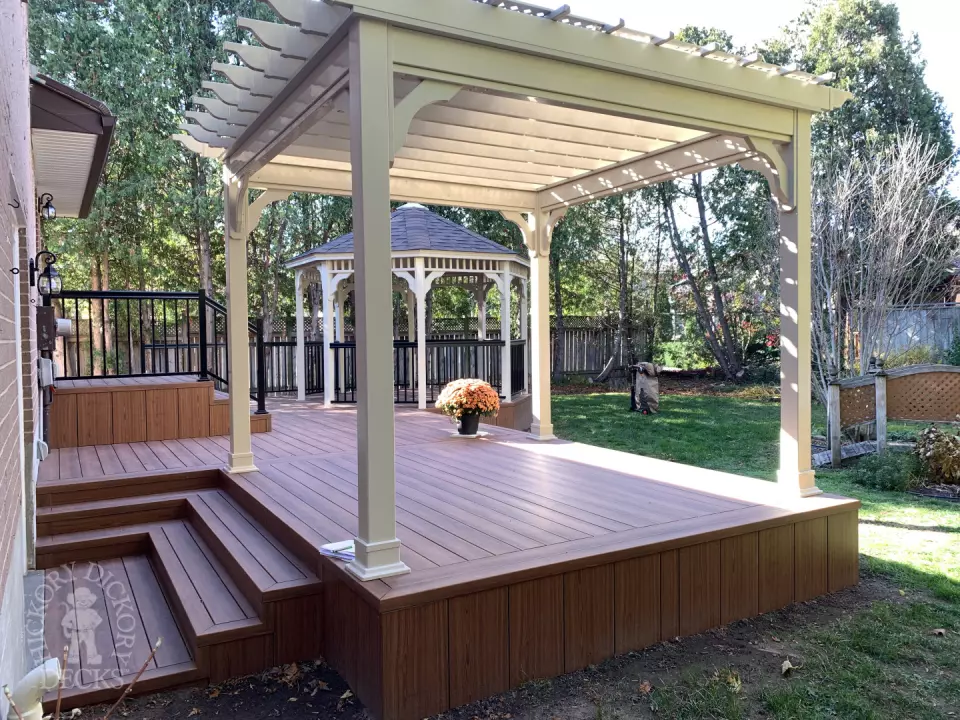 Zuri custom deck with pergola and gazebo in Mississauga Zuri custom deck with pergola and gazebo in Mississauga