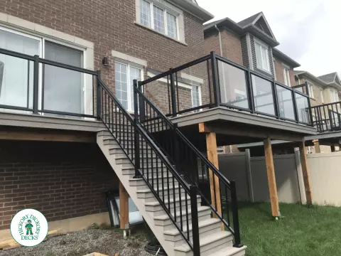 Azek walk out deck with glass rail