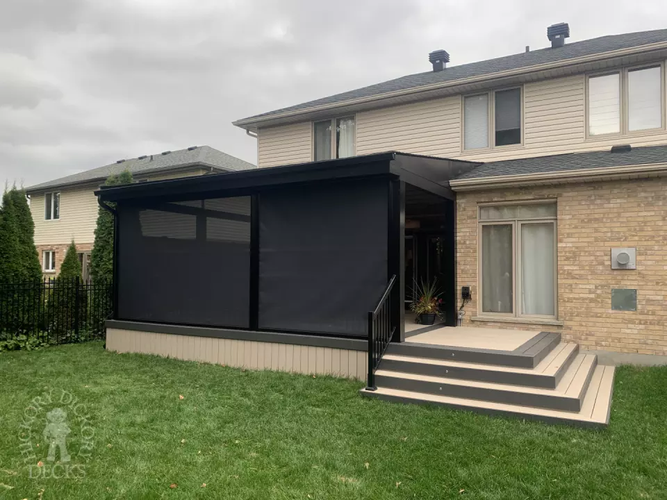 Cambridge deck with shed roof