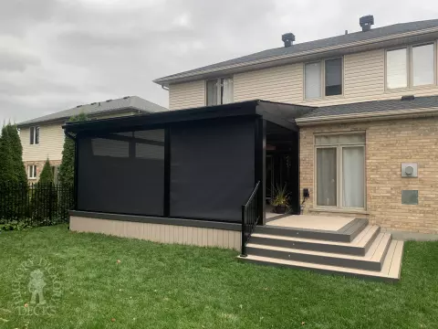 Cambridge deck with shed roof