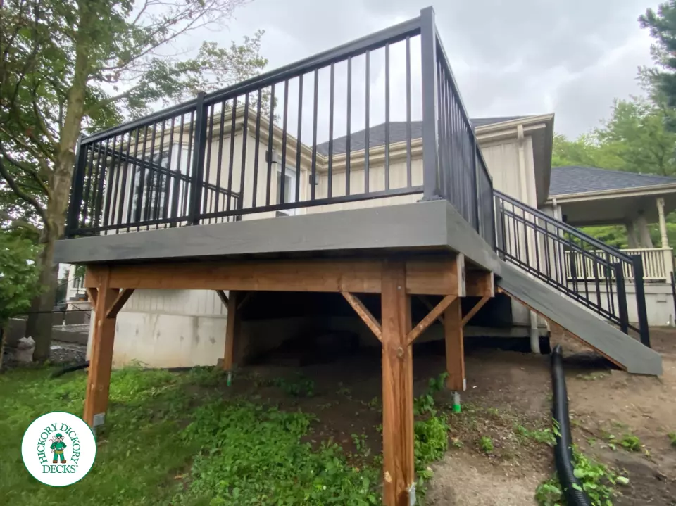 Armadillo deck with aluminum railing in Aurora