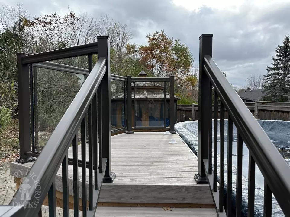 Fiberon Pool Deck with Glass Rail in Newmarket