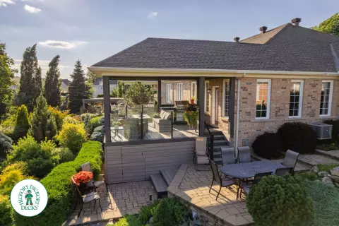 Fiberon Deck with Custom Roof and outdoor kitchen in Ottawa Fiberon Deck with Custom Roof and outdoor kitchen in Ottawa