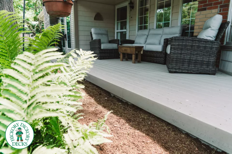 Composite porch in grey shade
