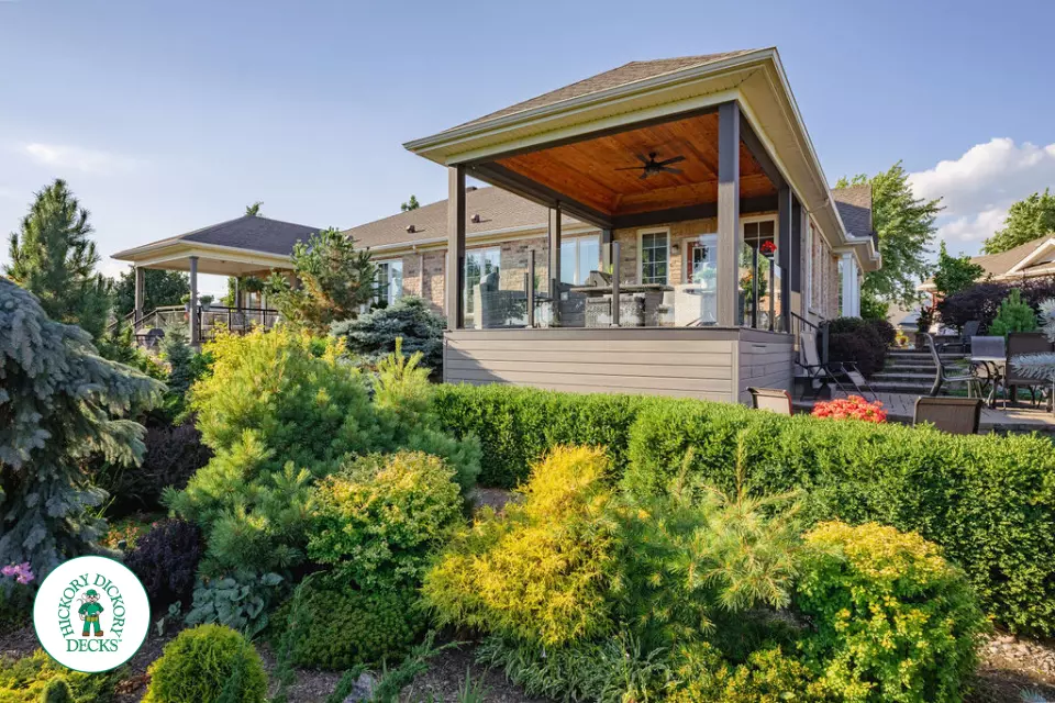 Fiberon Deck with Custom Roof and outdoor kitchen in Ottawa Fiberon Deck with Custom Roof and outdoor kitchen in Ottawa