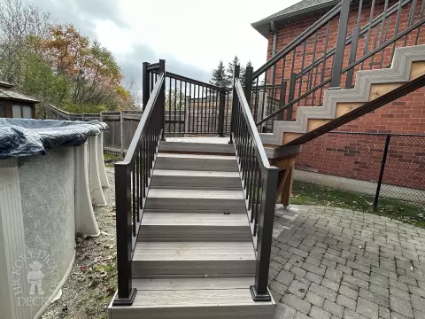 Fiberon Pool Deck with Glass Rail in Newmarket