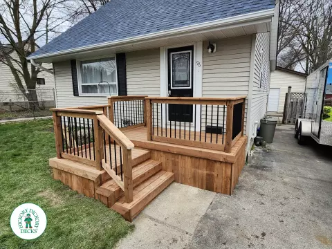 Pressure Treated Front Porch in Ajax