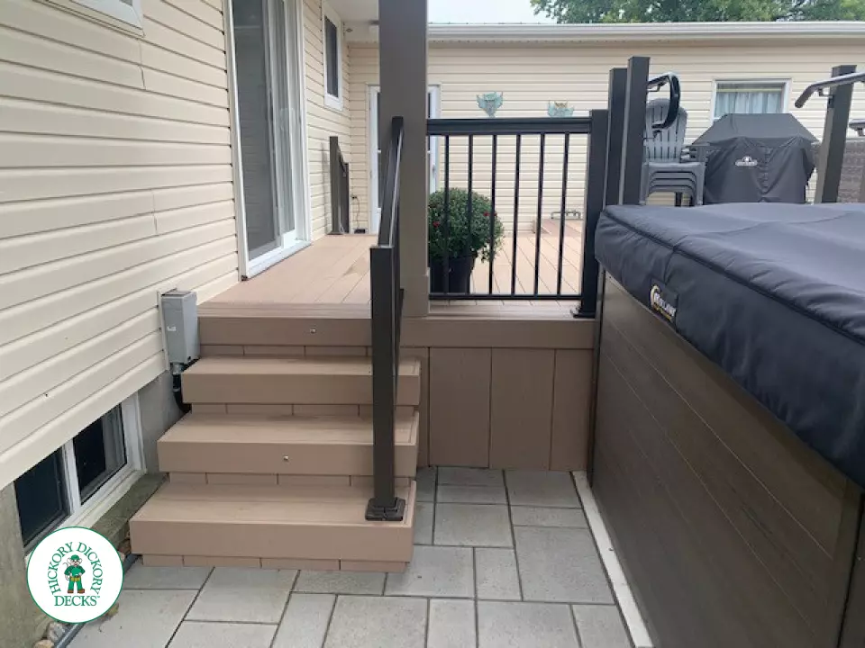 Hot Tub Azek Deck in Kitchener