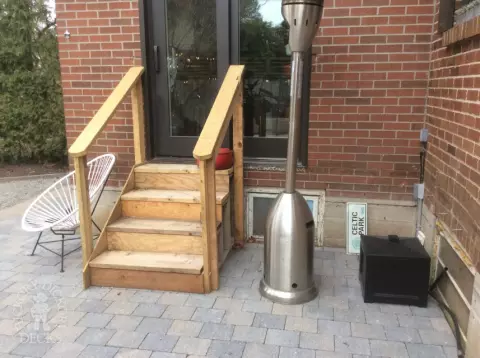 Clubhouse porch with glass rail in Etobicoke