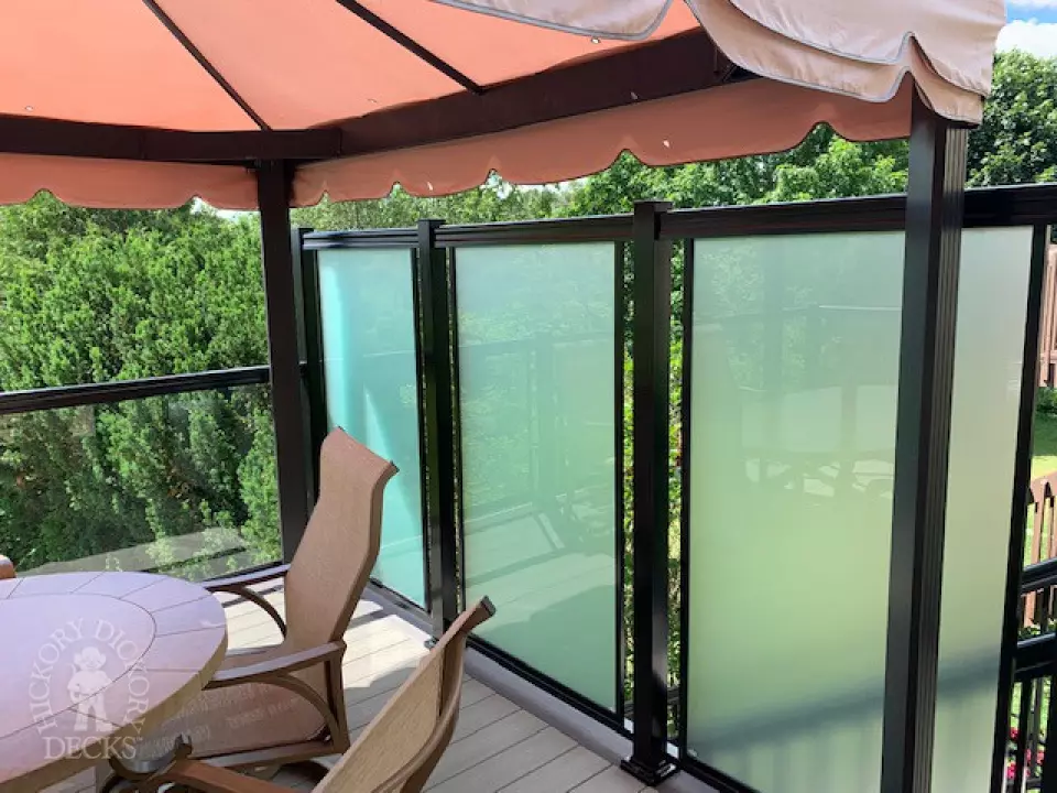 Azek High Deck with Glass Rail in Kitchener Azek High Deck with Glass Rail in Kitchener