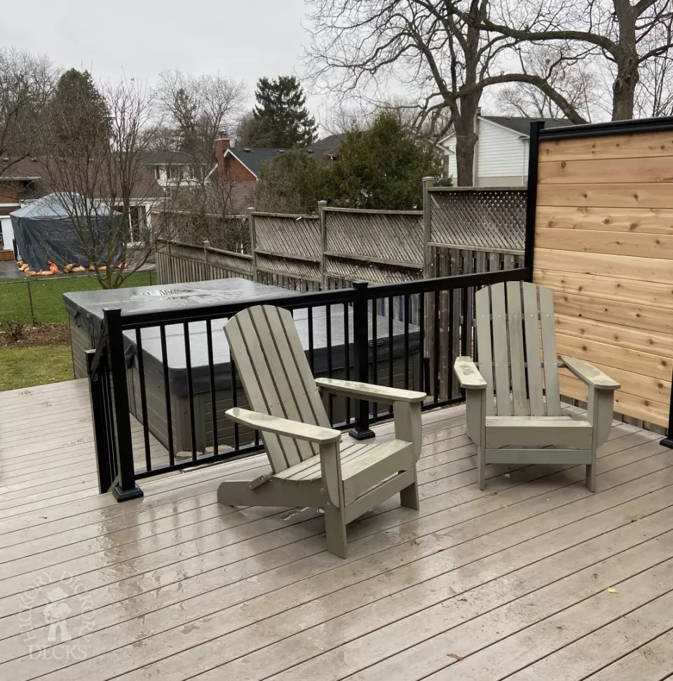 2 Level TruNorth Deck with Privacy Screens and Aluminum Railing in London Ontario