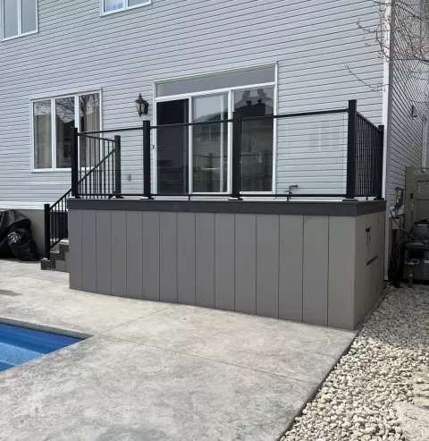 Clubhouse Deck with Glass Rail in Kanata Clubhouse Deck with Glass Rail in Kanata
