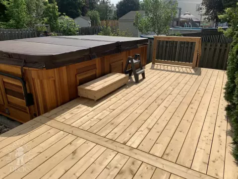 Custom Cedar Hot Tub Deck in Kanata