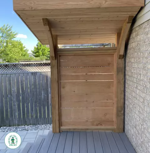 Azek Deck in Elmira Ontario with Privacy Screen and Lights