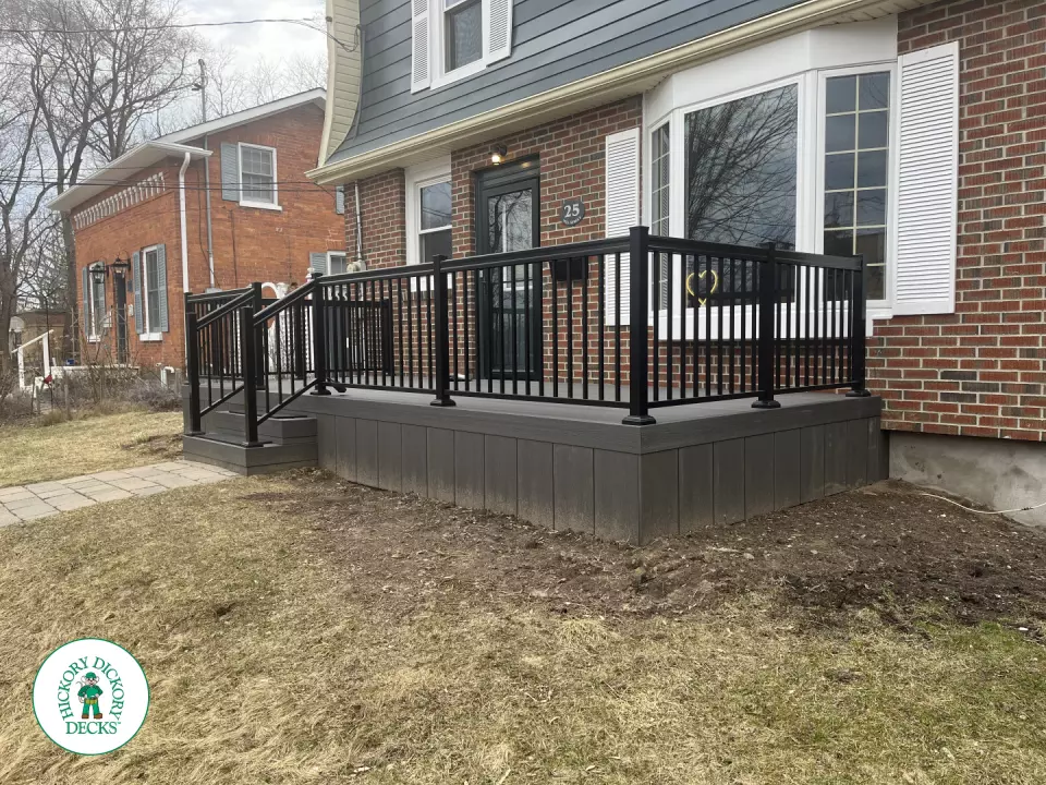 Fiberon Porch with Aluminum Railings in MIssissauga