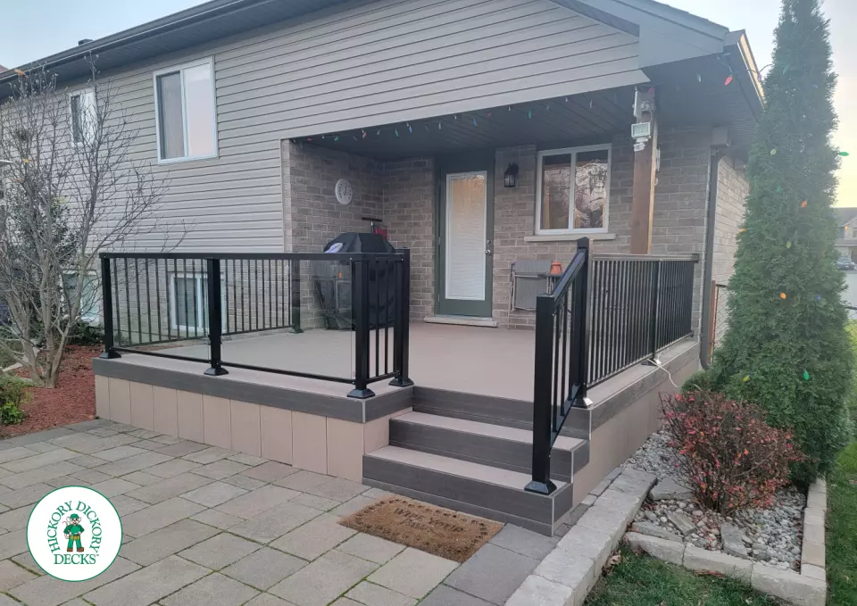 Clubhouse deck with glass railing in St. Thomas Clubhouse deck with glass railing in St. Thomas