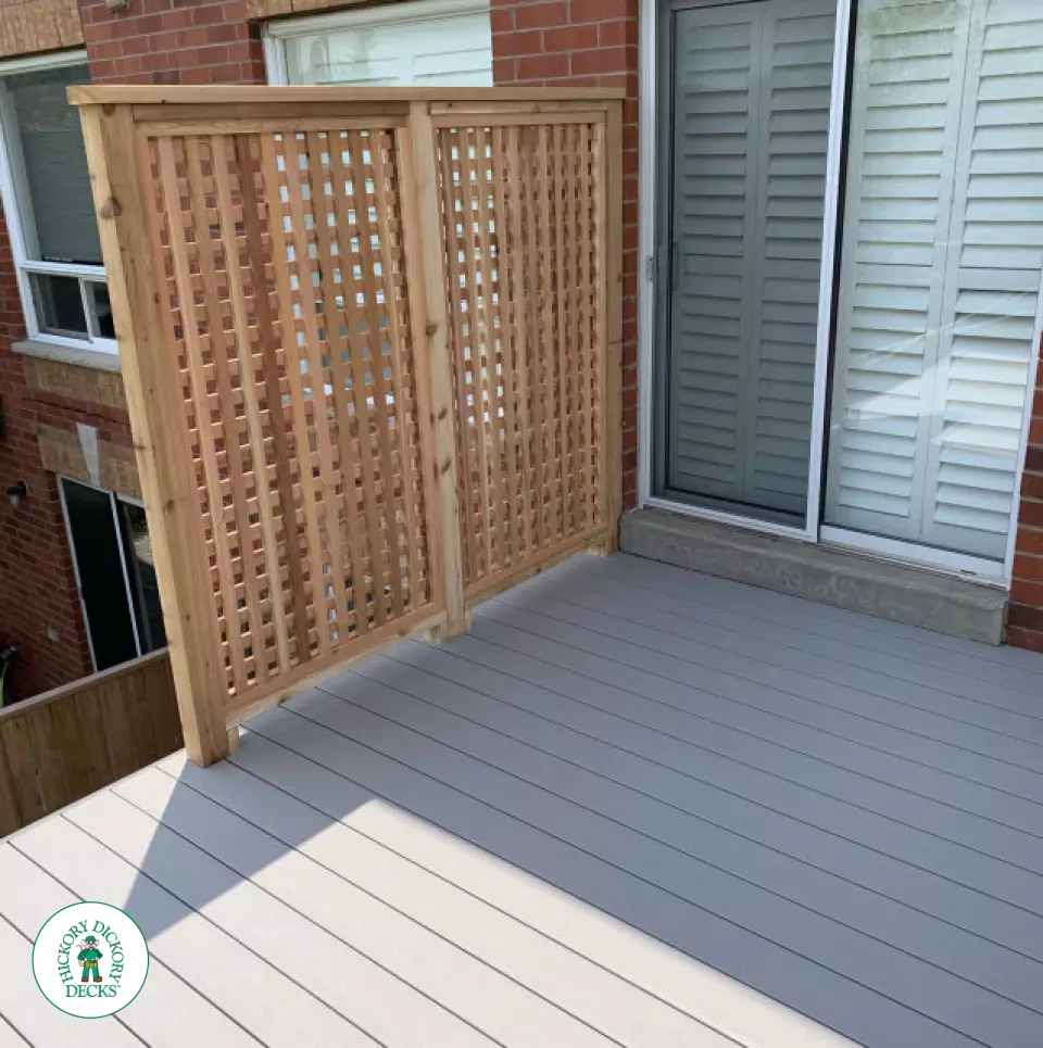 Clubhouse high deck with aluminum railing in Mississauga