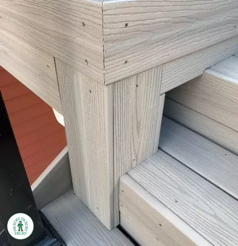 Small high composite deck with stairs.