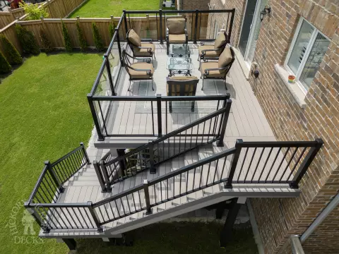 large high deck built in grey composite.