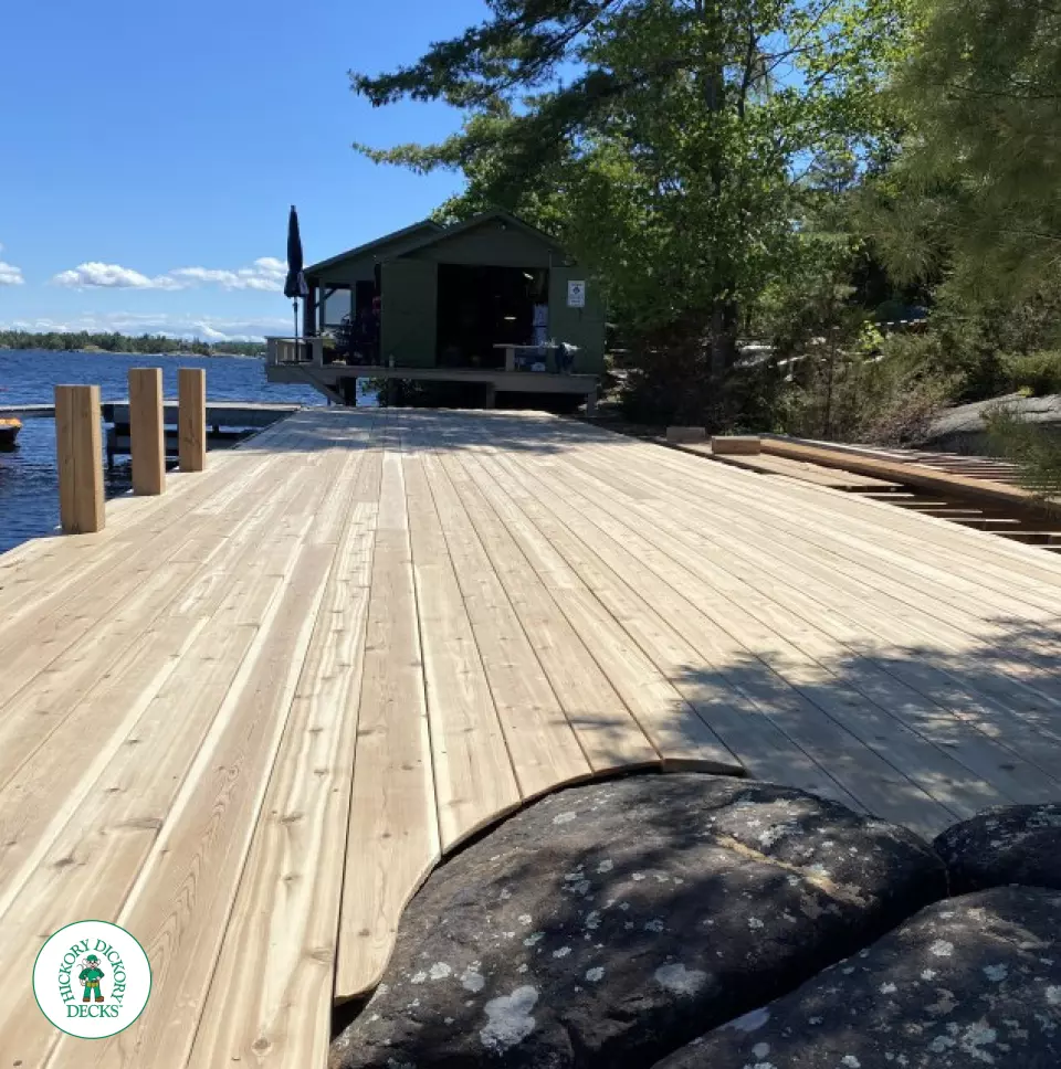 Custom Cedar Dock in Kitchener