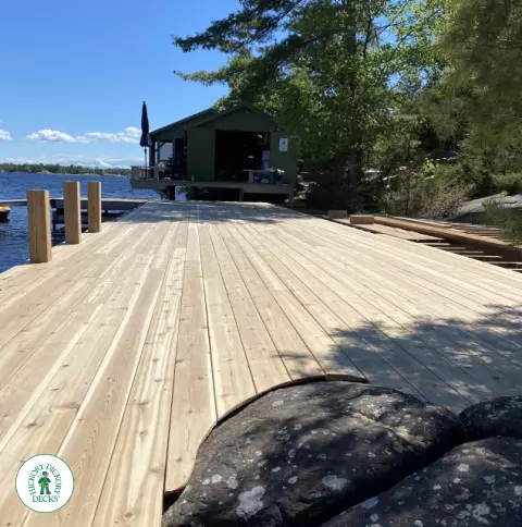 Custom Cedar Dock in Kitchener