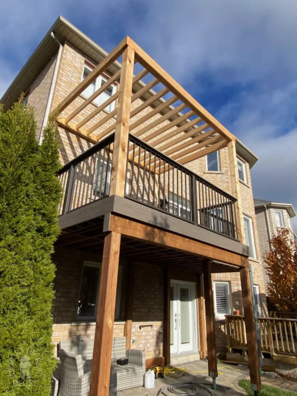 Armadillo high deck with drink rail and pavilion in Aurora