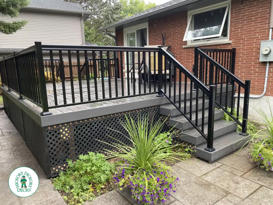 Clubhouse deck with stairs Clubhouse deck with stairs